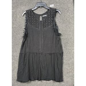 Silver Jeans Co Lace Dress Womens Size L Black Sleeveless V-Neck 100% Viscose